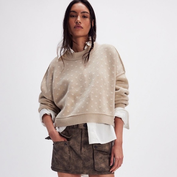 Free People easy street crop sweater - Picture 1 of 6